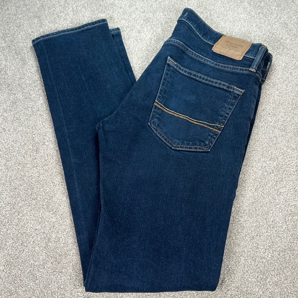 Abercrombie &‎ Fitch Mens 32x34 Dark Wash Denim A&F Stretch Skinny Jeans